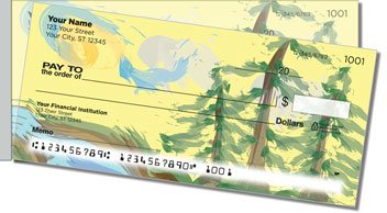 Pine Tree Painting Side Tear Design Checks