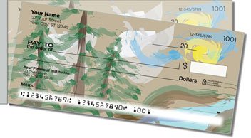 Pine Tree Painting Side Tear Personalized Checks