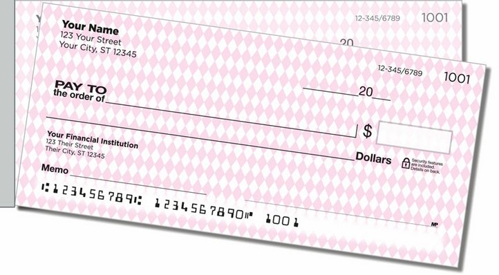 Pink Diamond Side Tear Personal Checks