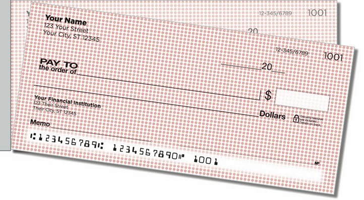 Pink Dot Side Tear Personal Checks
