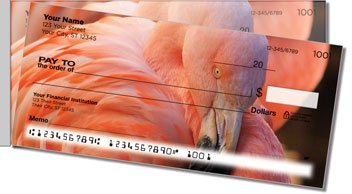 Pink Flamingo Side Tear Personalized Checks