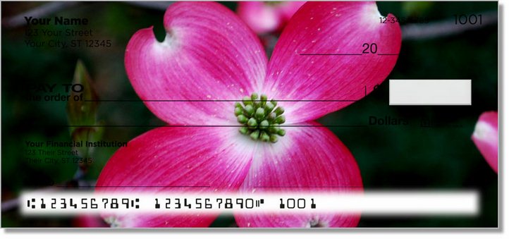 Pink Flower Personal Checks