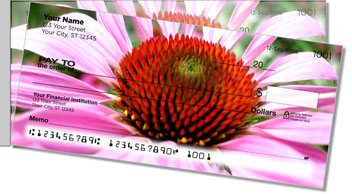 Pink Flower Side Tear Personalized Checks