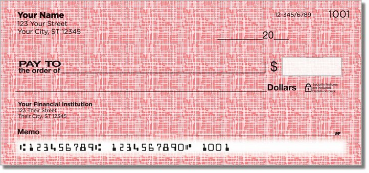 Pink Linen Personal Checks