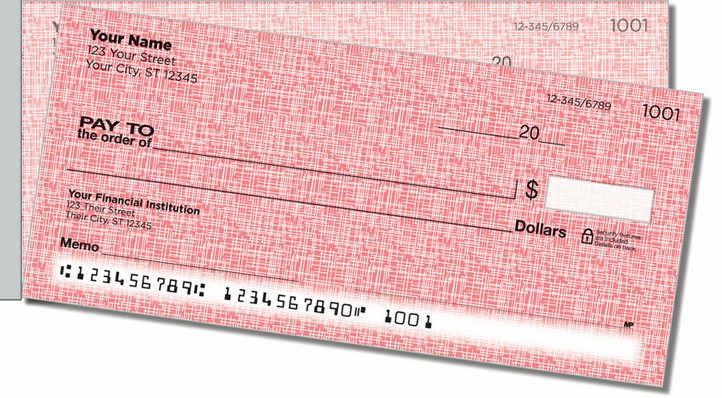 Pink Linen Side Tear Personal Checks