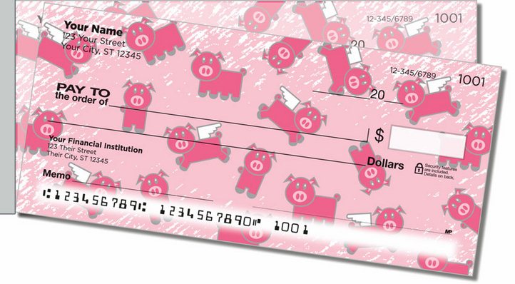 Pink Pig Side Tear Personal Checks