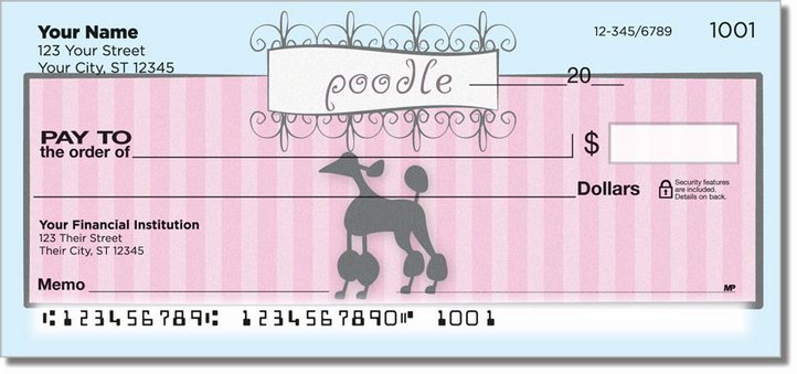 Pink Poodle Personal Checks
