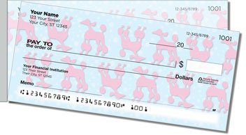 Pink Poodle Side Tear Personalized Checks