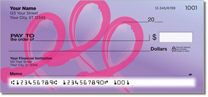 Pink Ribbon Personal Checks