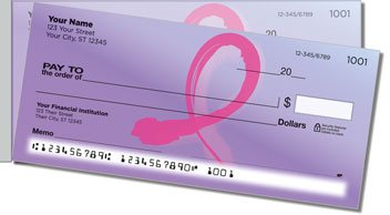 Pink Ribbon Side Tear Design Checks