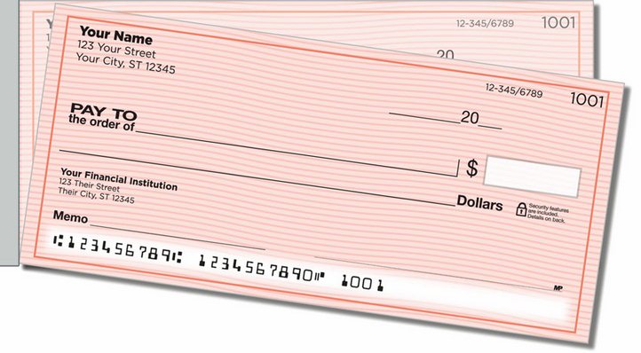 Pink Safety Side Tear Personal Checks