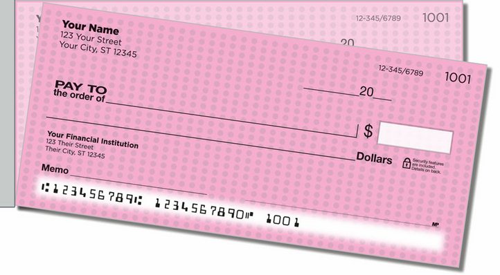Pink and Black Side Tear Personal Checks