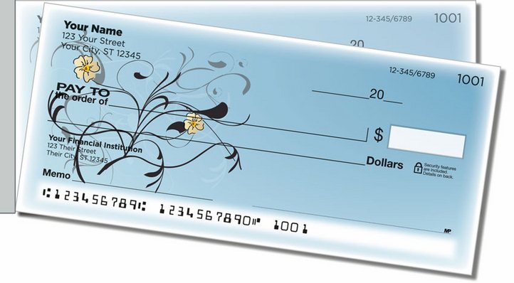 Pretty Pansy Side Tear Personal Checks