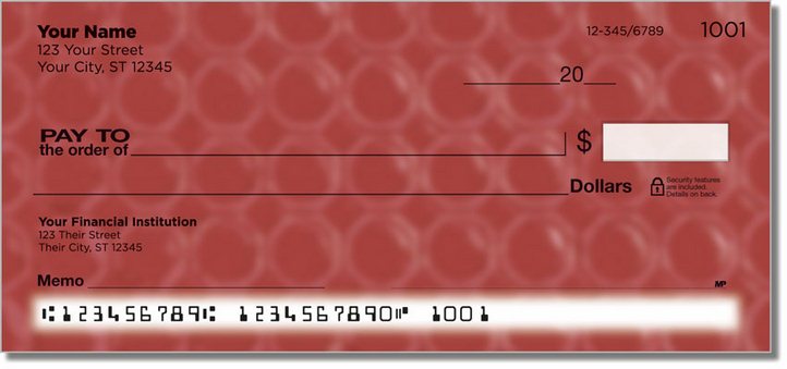Red Bubble Pattern Personal Checks