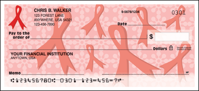 Red Ribbons of Support Personal Checks