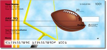 Red and Gold Football Fan Personalized Checks