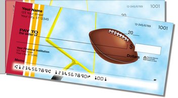 Red and Gold Football Fan Side Tear Personalized Checks