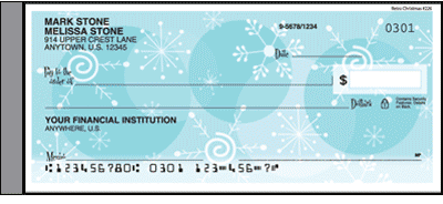 Retro Christmas Side Tear Personal Checks
