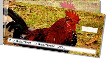 Rooster and Hen Side Tear Personalized Checks