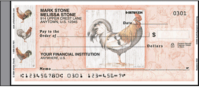 Roosters Side Tear Personal Checks