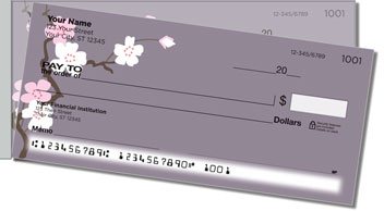 Sakura Print Side Tear Personalized Checks