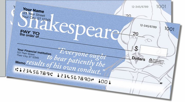 Shakespeare Side Tear Personal Checks