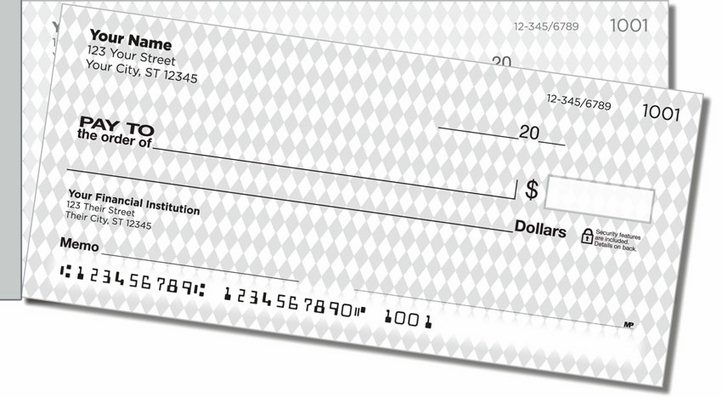Silver Diamond Side Tear Personal Checks