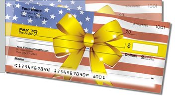 Support Our Troops Side Tear Design Checks