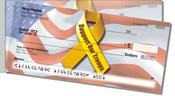 Support Our Troops Side Tear Personalized Checks