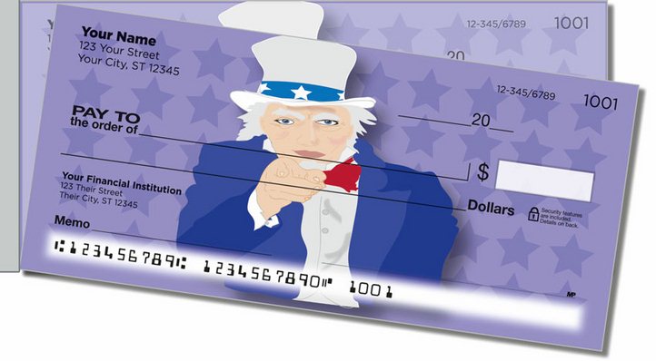 Uncle Sam and Friends Side Tear Personal Checks