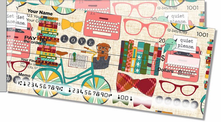 Vintage Bookwork Side Tear Personal Checks