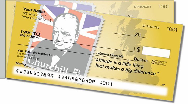 Winston Churchill Side Tear Personal Checks