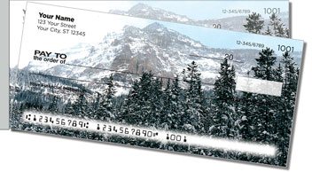 Winter Mountain Side Tear Personalized Checks