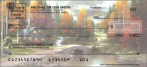 Serenity by Thomas Kinkade with Spanish verse Checks